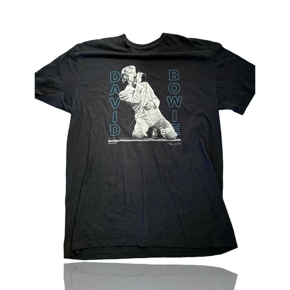 Vintage David Bowie Graphic T-Shirt Black XL Short Sleeve Men's Music Tee